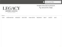 Tablet Screenshot of mylegacylender.com